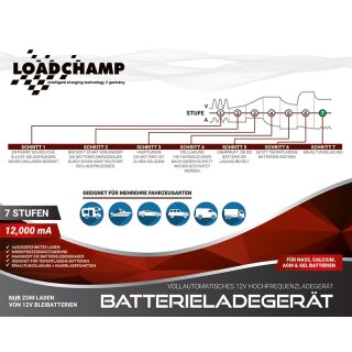 Loadchamp Automatik Ladegerät 12A / 12V